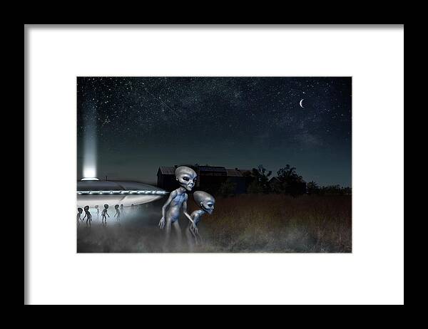  Framed Print featuring the digital art Night Visitors - Edit Challenge 60c by Brian Wallace