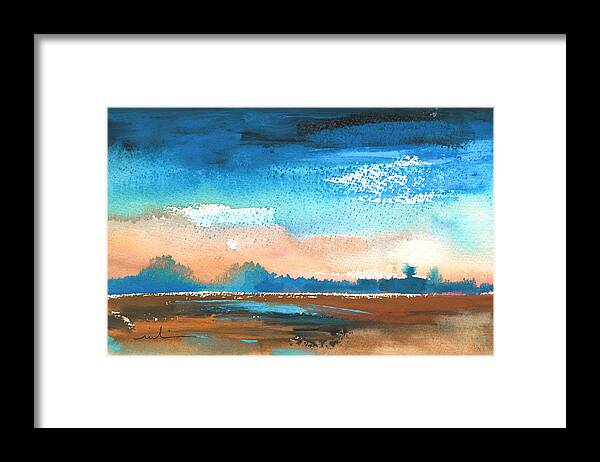 Landscape Framed Print featuring the painting Nightfall 36 by Miki De Goodaboom