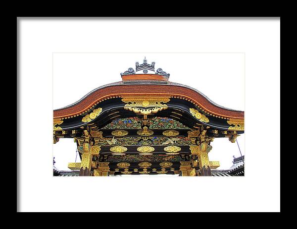 Nijo Castle Framed Print featuring the photograph Nijo Castle Entry Detail - Kyoto, Japan by Richard Krebs
