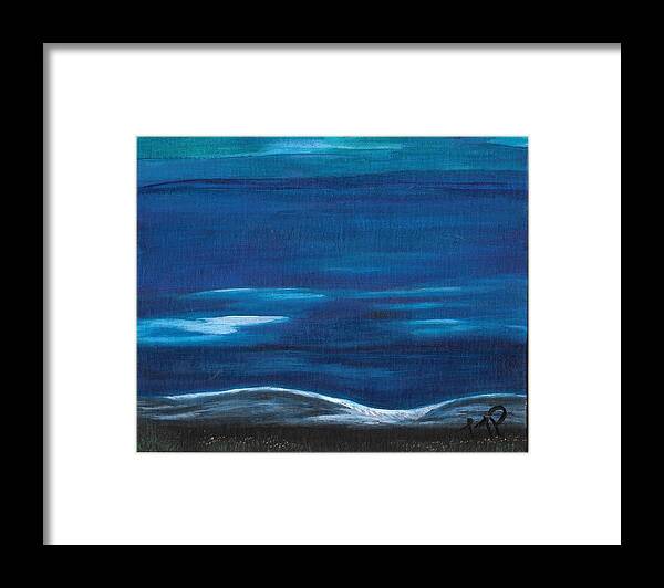 Blue Framed Print featuring the painting No End in Sight by Esoteric Gardens KN