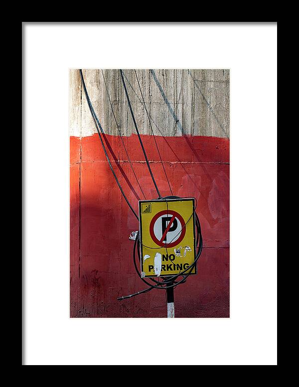 No Parking Framed Print featuring the photograph No Parking by Prakash Ghai