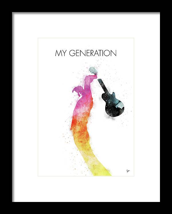 The Framed Print featuring the digital art No002 MY THE WHO Watercolor Music poster by Chungkong Art