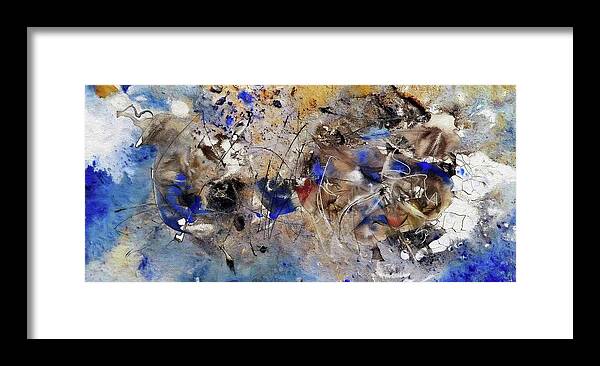 Abstract Mixed Media Painting Framed Print featuring the mixed media No.10 by Wolfgang Schweizer