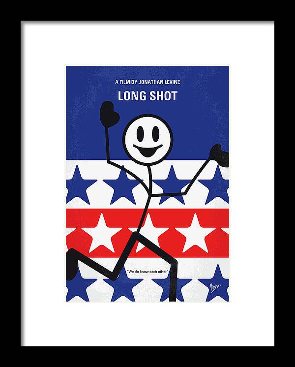 Long Shot Framed Print featuring the digital art No1153 My Long Shot minimal movie poster by Chungkong Art