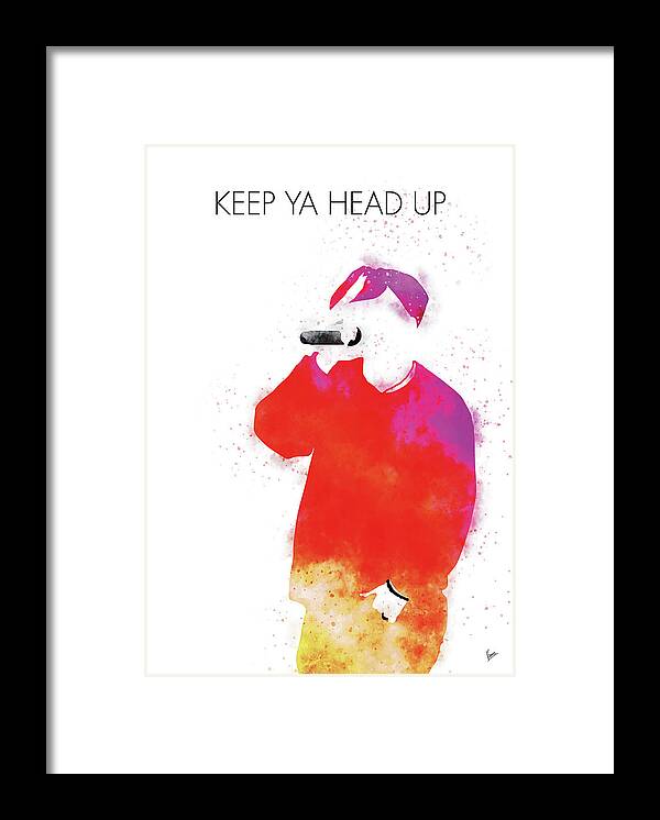 2pac Framed Print featuring the digital art No204 MY 2Pac Watercolor Music poster by Chungkong Art