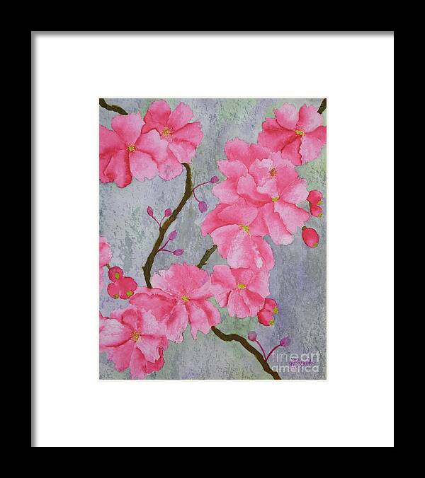 Barrieloustark Framed Print featuring the painting No.5 Cherry Blossoms by Barrie Stark