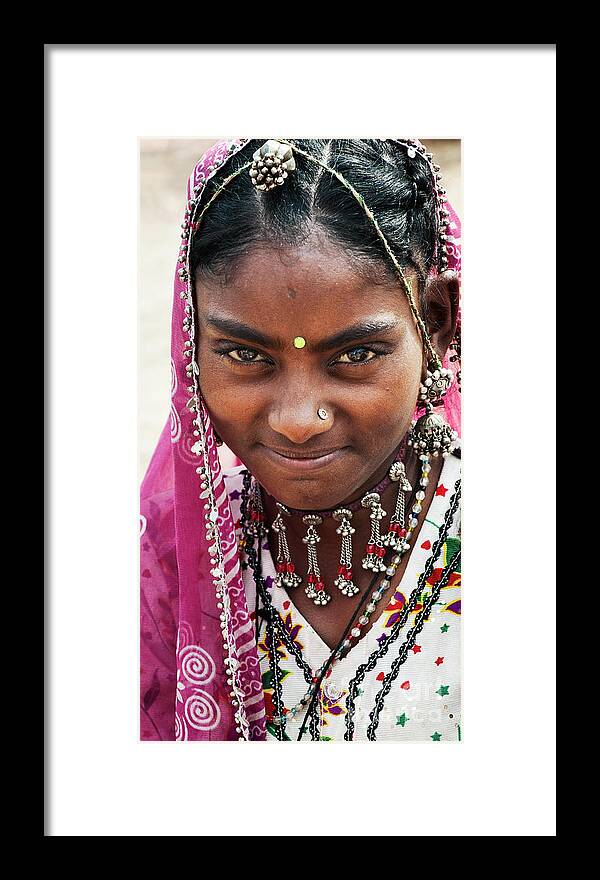 Nomadic Framed Print featuring the photograph Nomadic Rajasthan Teenage Girl by Tim Gainey