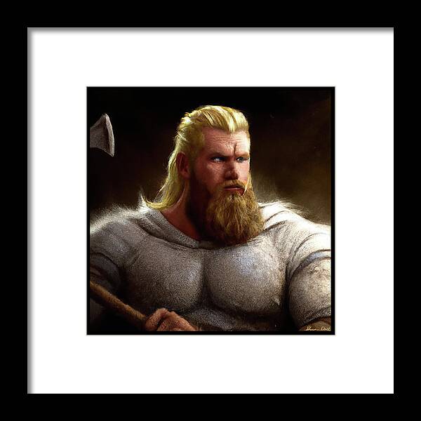 Norse Framed Print featuring the mixed media Norse Warrior 3 by Shawn Dall