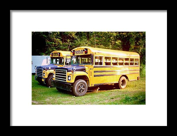  Framed Print featuring the photograph North American School Buses 1984 by Gordon James