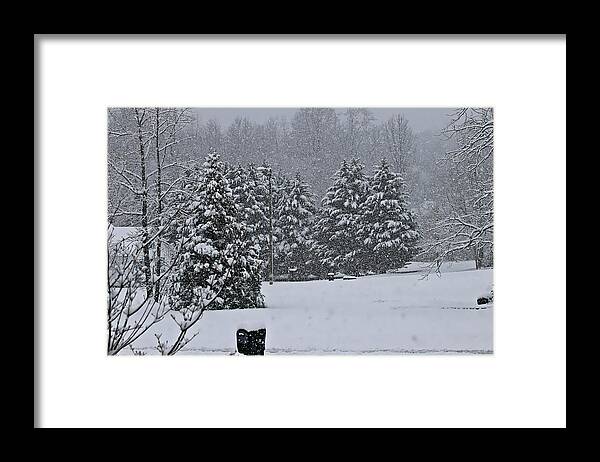 Snow Framed Print featuring the photograph North Georgia Snow 1148 by Jerry Battle