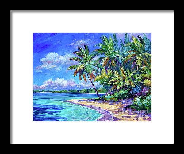 Art Framed Print featuring the painting North Side Palms by John Clark