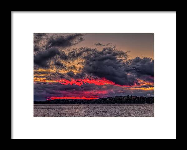 Upnorth Framed Print featuring the photograph North Twin Lake Red Glow Sunset by Dale Kauzlaric