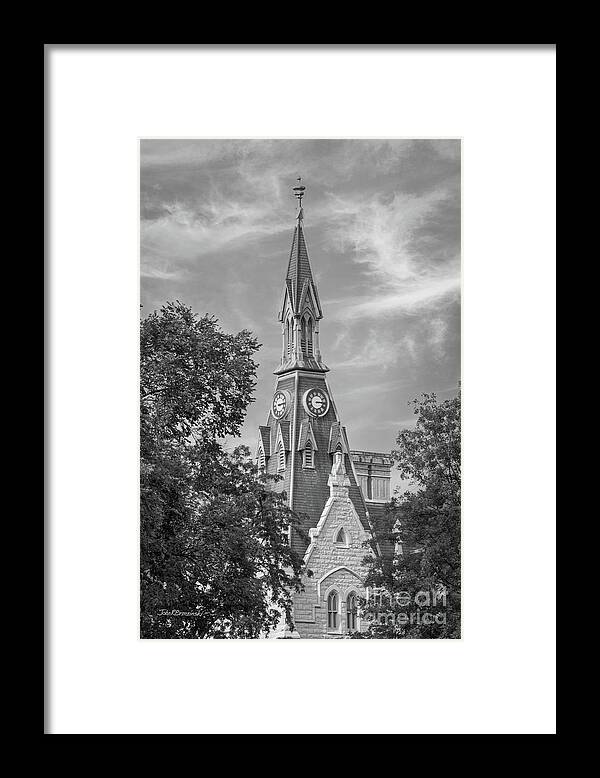 Northwestern University Framed Print featuring the photograph Northwestern University University Hall Tower by University Icons