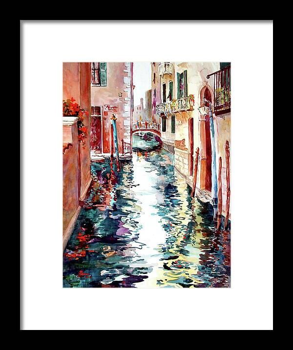 Full Sheet Framed Print featuring the painting Nostro Canale - Our Canal by Sheila Parsons