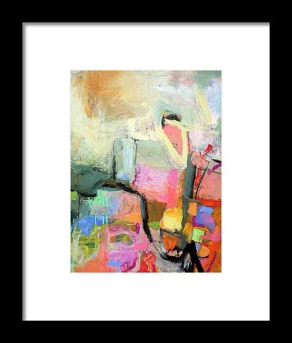 Abstract Art Framed Print featuring the painting Not This Again by Jane Davies