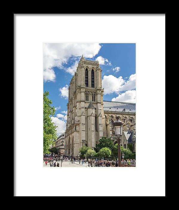 Notre Dame Framed Print featuring the photograph Notre Dame Cathedral, Paris, France by Elaine Teague
