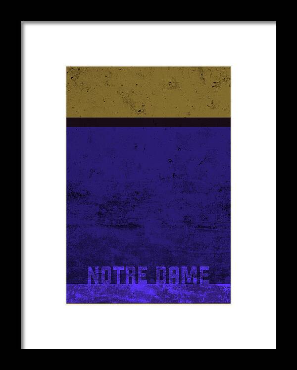 Notre Dame Framed Print featuring the mixed media Notre Dame Team Colors College University Bold Simple Series by Design Turnpike