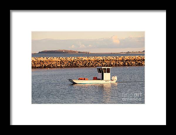 Seascape Framed Print featuring the photograph November seascape 2020 by Janice Drew