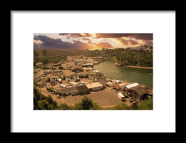 Noyo Harbor Sunset Framed Print featuring the photograph Noyo Harbor Sunset by Frank Wilson