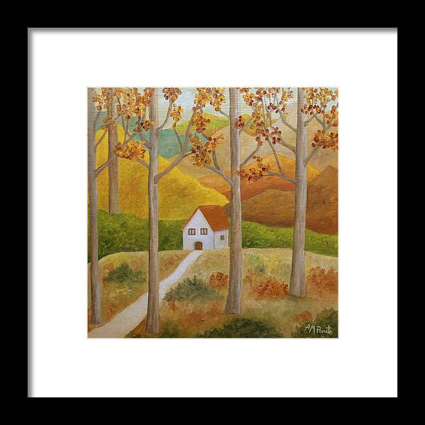 Autumn Framed Print featuring the painting Nuances Of Autumn by Angeles M Pomata