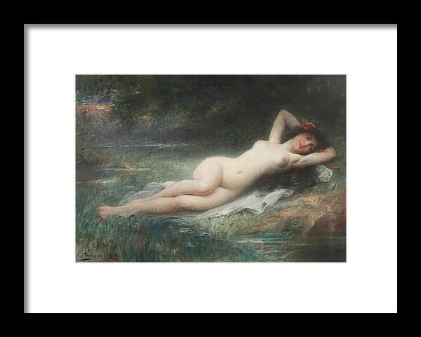 Henri Adrien Tanoux Framed Print featuring the painting Nude by Henri Adrien Tanoux