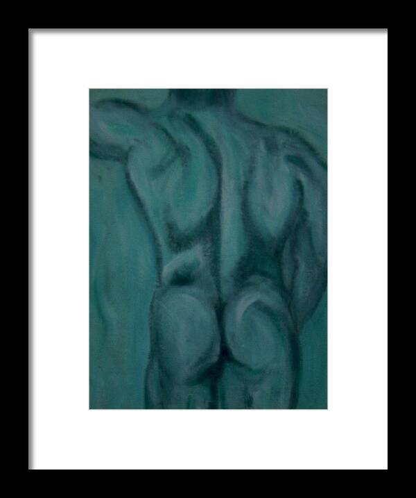 Figure Framed Print featuring the painting Nude in blue by Joseph Ferguson