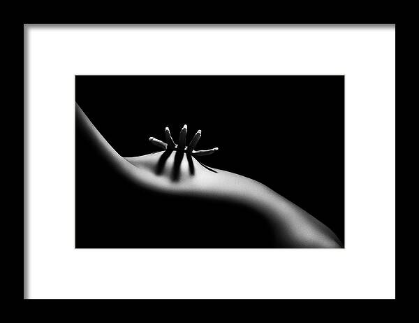 Woman Framed Print featuring the photograph Nude woman bodyscape 11 by Johan Swanepoel