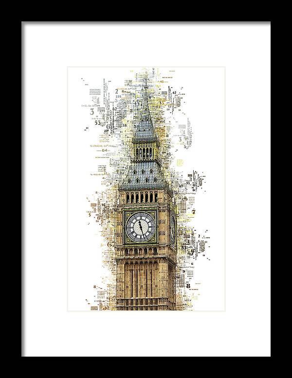 Numbers Framed Print featuring the photograph Numbers Collection - London Big Ben by Philippe HUGONNARD