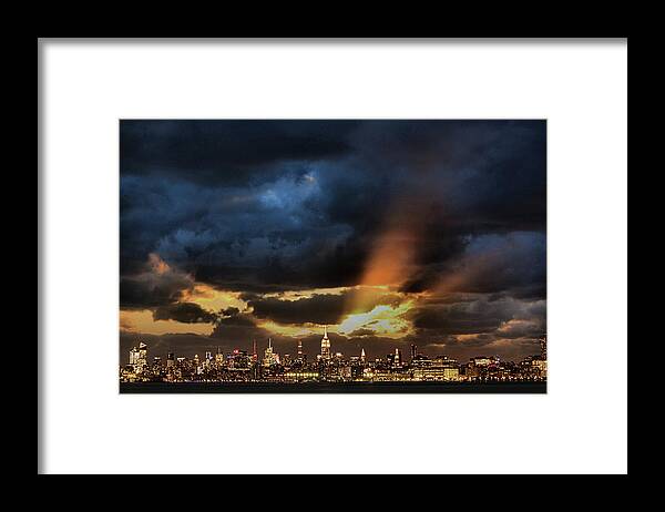 New York City Framed Print featuring the photograph NY City Clouds by Montez Kerr