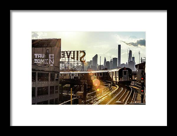 New York Framed Print featuring the photograph NY CITY - End of the Day by Philippe HUGONNARD