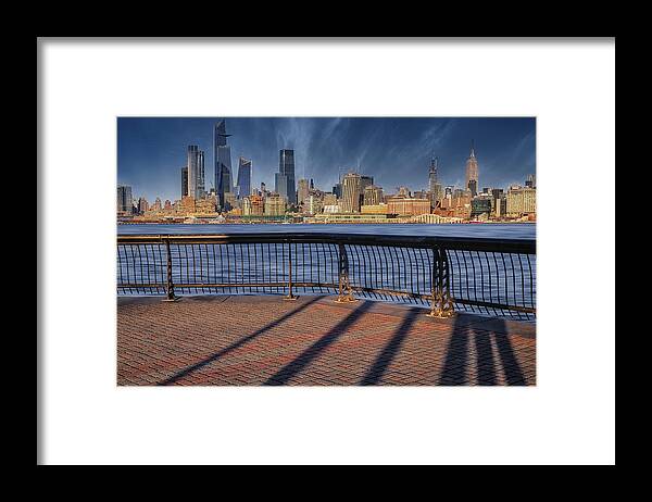 Nyc Skyline Framed Print featuring the photograph NYC Empire State Hudson Yards by Susan Candelario