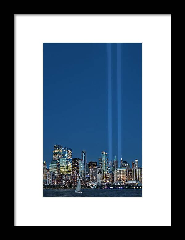 Lower Framed Print featuring the photograph NYC Tribute To 911 by Susan Candelario