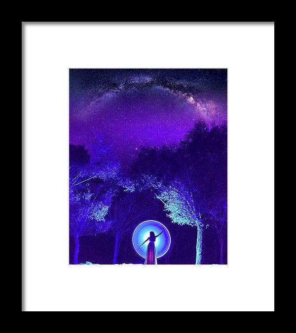 Nyx Framed Print featuring the mixed media Nyx Goddess of the Night by Susan Maxwell Schmidt