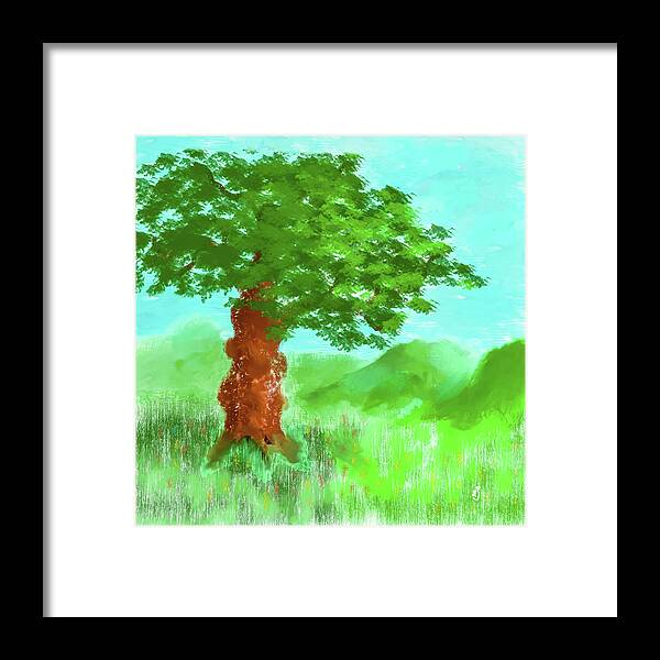 Oak Tree Framed Print featuring the digital art Oak tree 3 #k6 by Leif Sohlman
