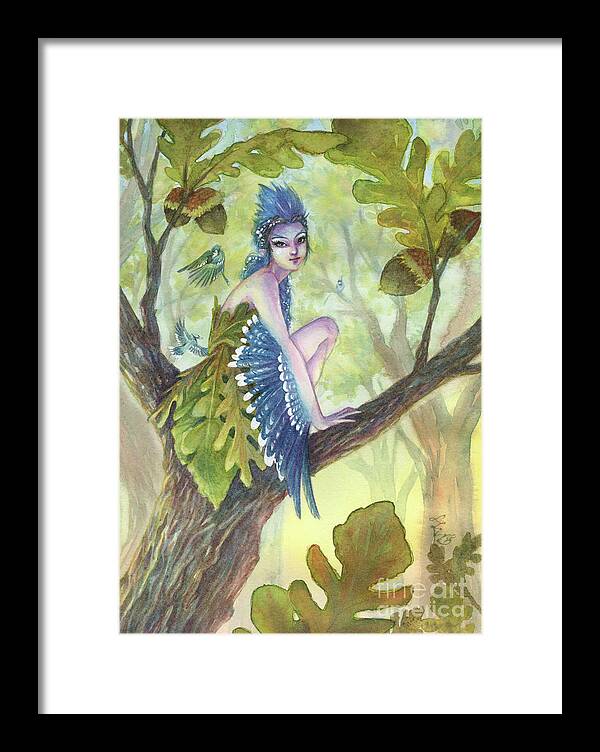 Fairy Framed Print featuring the painting Oakie by Sara Burrier