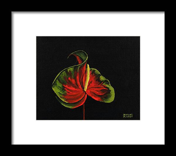 Obake Framed Print featuring the painting Obake Anthurium by Darice Machel McGuire