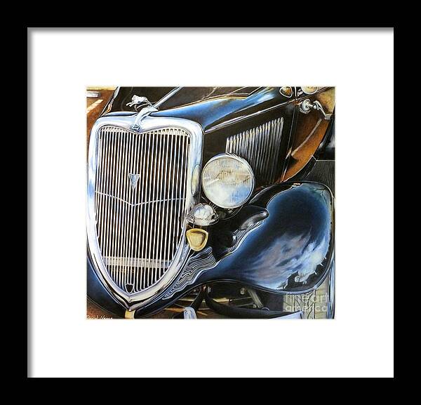 Ford Roadster Framed Print featuring the drawing Object of my Reflection by David Neace CPX