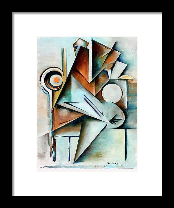 Jazz Framed Print featuring the painting Oblique / Quaternate by Martel Chapman