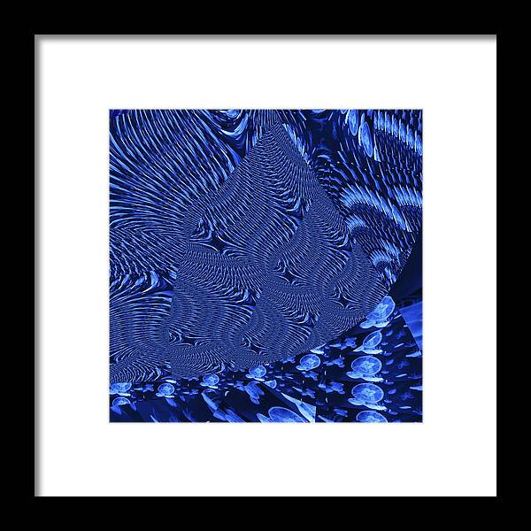 Fractal Framed Print featuring the mixed media Ocean Beauties by Stephane Poirier