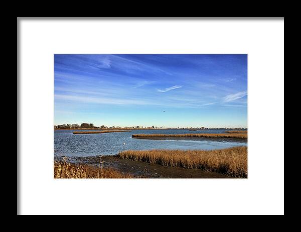 Ocean City Framed Print featuring the photograph Ocean City Skyline from Assawoman Bay by Bill Swartwout