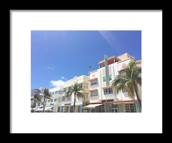 Ocean Drive Framed Print featuring the photograph Ocean Drive Miami by Bettina X