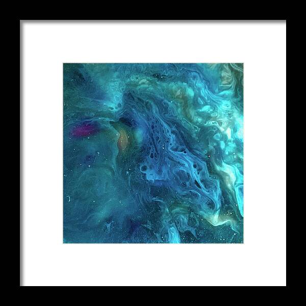 Abstract Framed Print featuring the mixed media Ocean Eyes by Eileen Backman