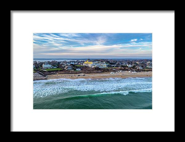 Ocean House Framed Print featuring the photograph Ocean House Evening by Veterans Aerial Media LLC