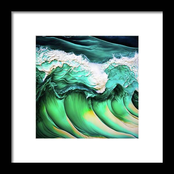 Waves Framed Print featuring the digital art Ocean Waves 03 by Matthias Hauser