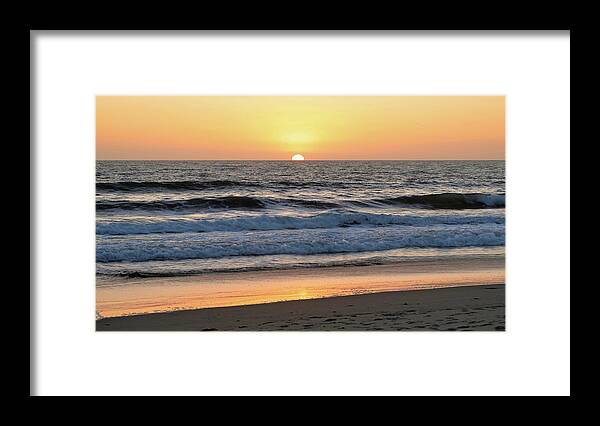 Ventura Framed Print featuring the photograph Ocean Waves at Sunset by Matthew DeGrushe