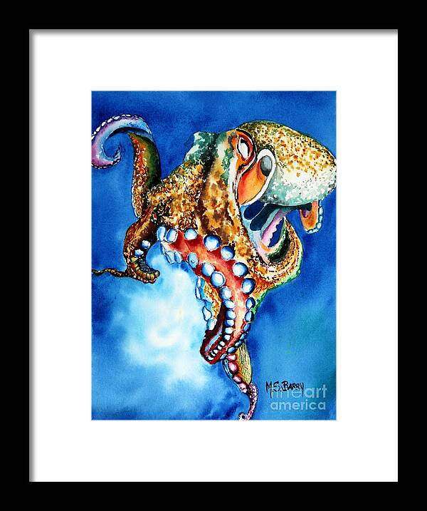 Octopus Framed Print featuring the painting Octo by Maria Barry