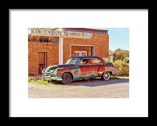 Cow Canyon Trading Post Framed Print featuring the photograph October 2021 Abandoned II by Alain Zarinelli
