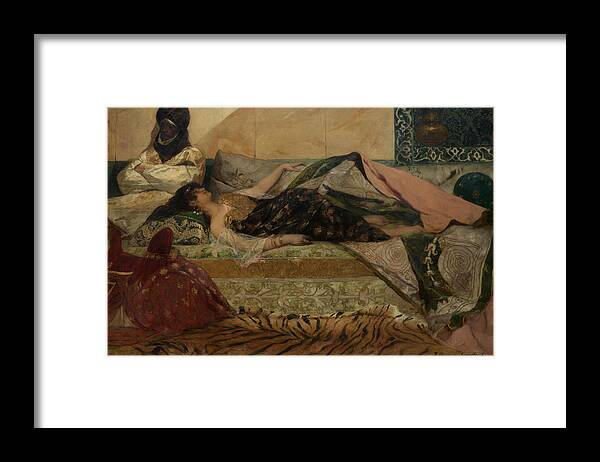 19th Century Painters Framed Print featuring the painting Odalisque by Jean-Joseph Benjamin-Constant
