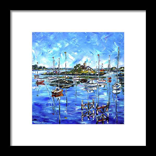 Harbor Scene Framed Print featuring the painting Off The Coasts Of Brittany by Mirek Kuzniar
