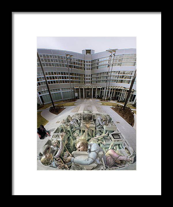 Officestress Framed Print featuring the painting Office Stress by Kurt Wenner